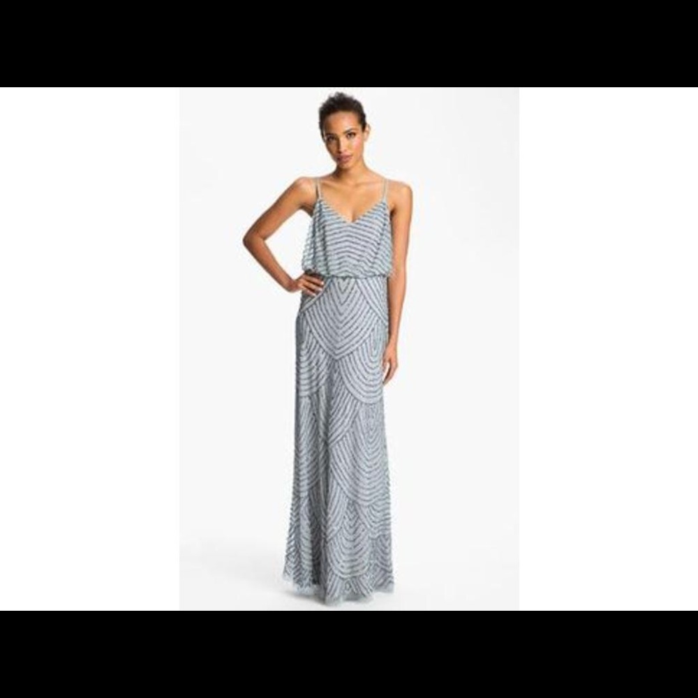 NWT Adrianna Papell Dusty Blue Sequin Dress